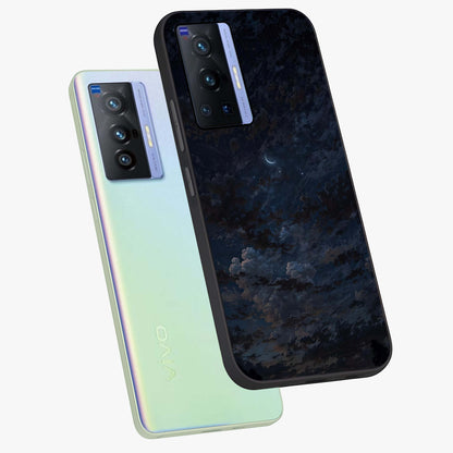 Lunar Veil Silence Glass Case displayed in angled mockup highlighting soft lunar design with peaceful celestial aesthetic.