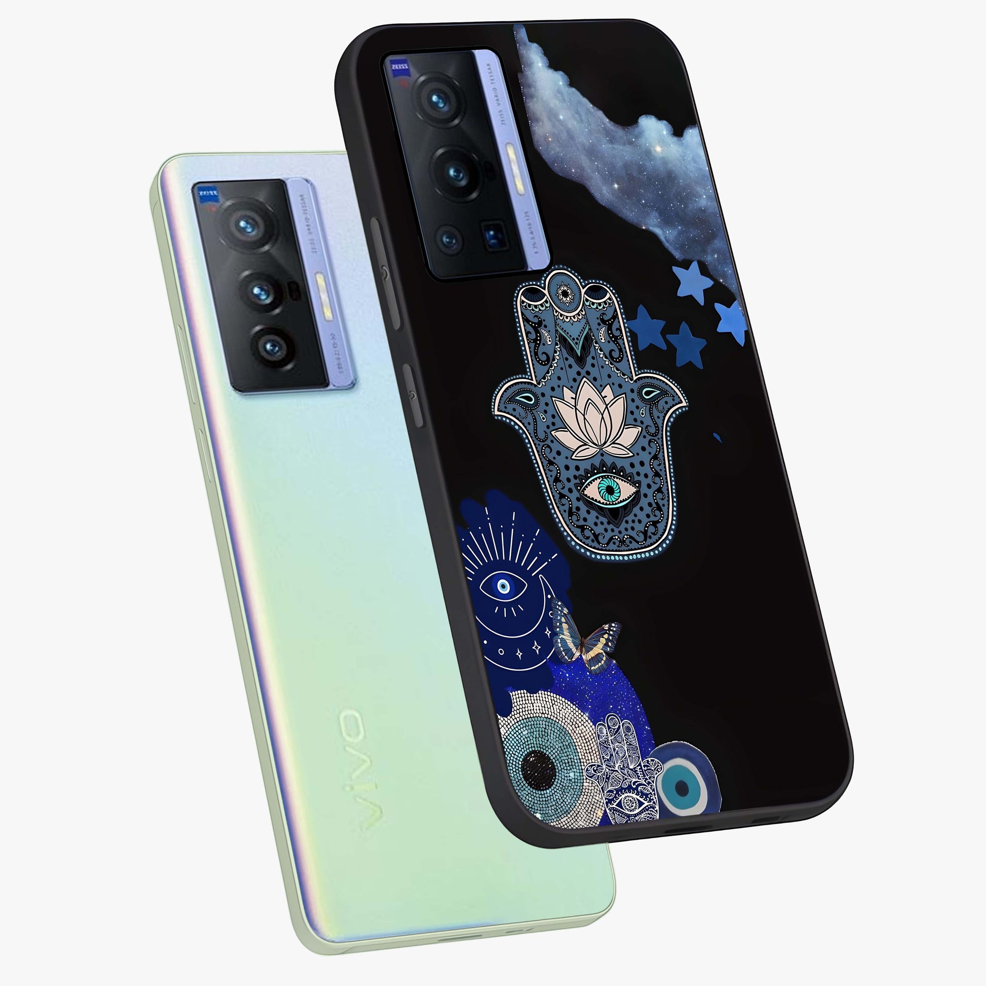 Mystic Hand Aura Glass Case displayed in angled mockup highlighting magical aura design with spiritual aesthetic style.