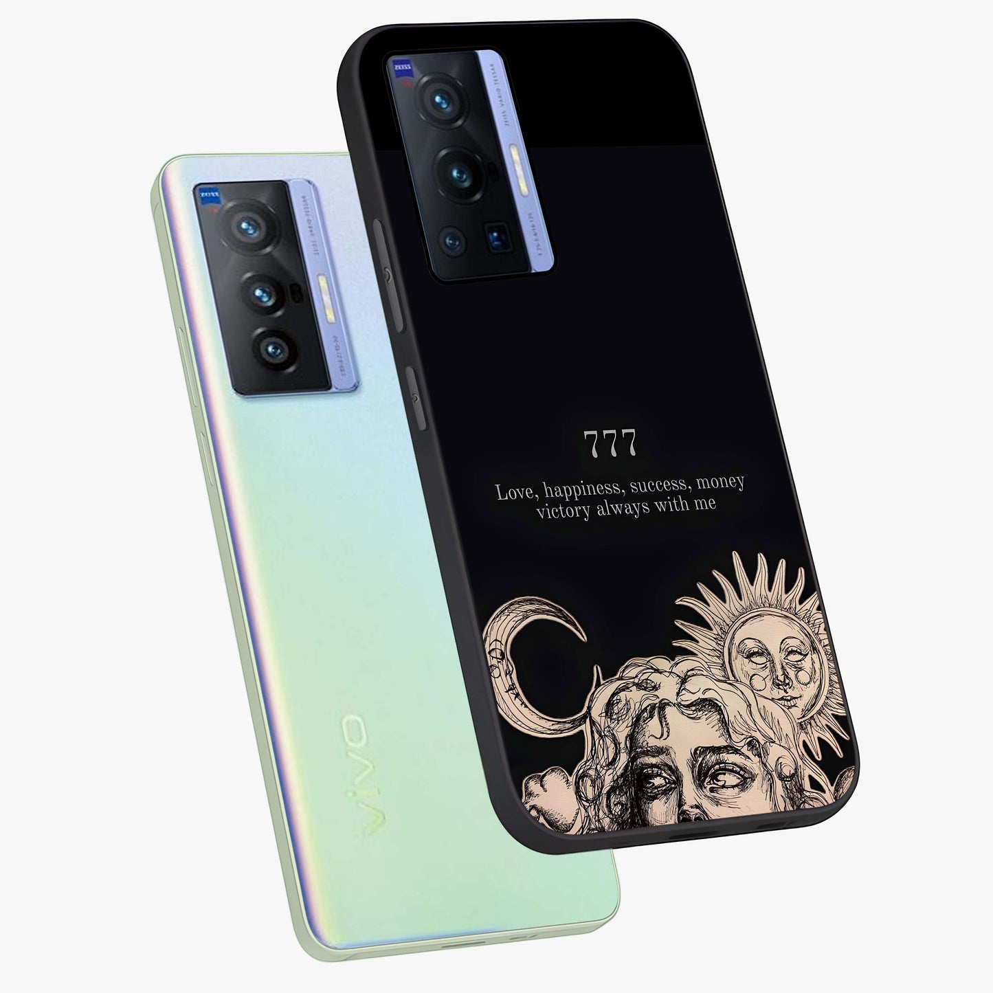 Mystic Victory Aura Glass Case displayed in angled mockup highlighting energetic aura design with bold mystical aesthetic.