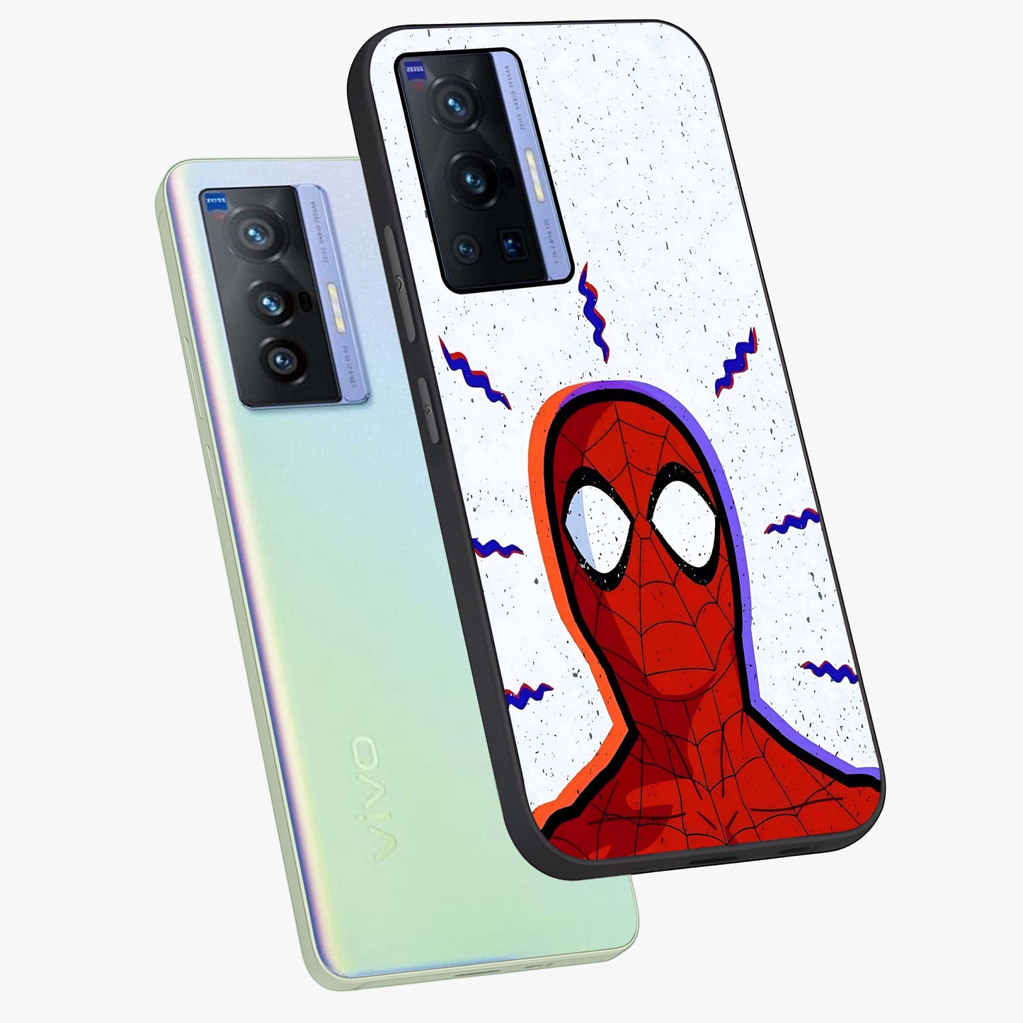 Omg Spiderman Glass Case displayed in angled mockup highlighting dynamic hero illustration with action comic aesthetic.