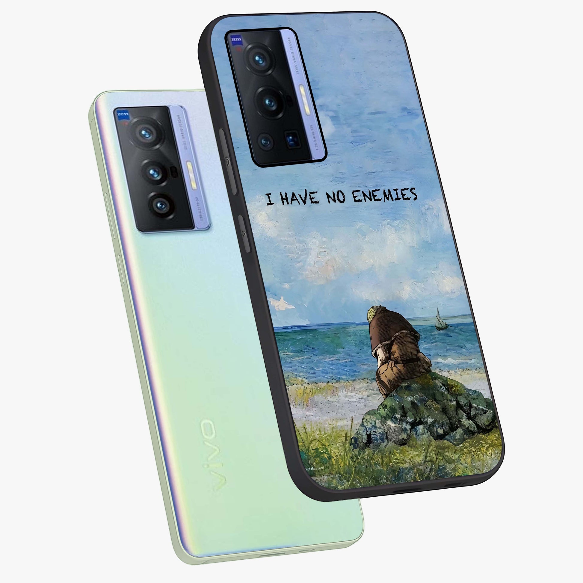 Peace Beyond War Glass Case displayed in angled mockup highlighting meaningful message design with artistic aesthetic style.