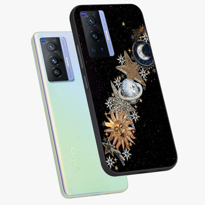 Pearls Universe Object Glass Case displayed in angled mockup highlighting celestial pearl design with dreamy aesthetic.