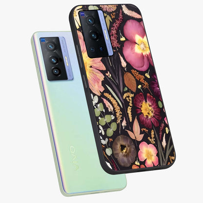 Petal Dream Tapestry Glass Case displayed in angled mockup highlighting decorative petal pattern with elegant botanical aesthetic.