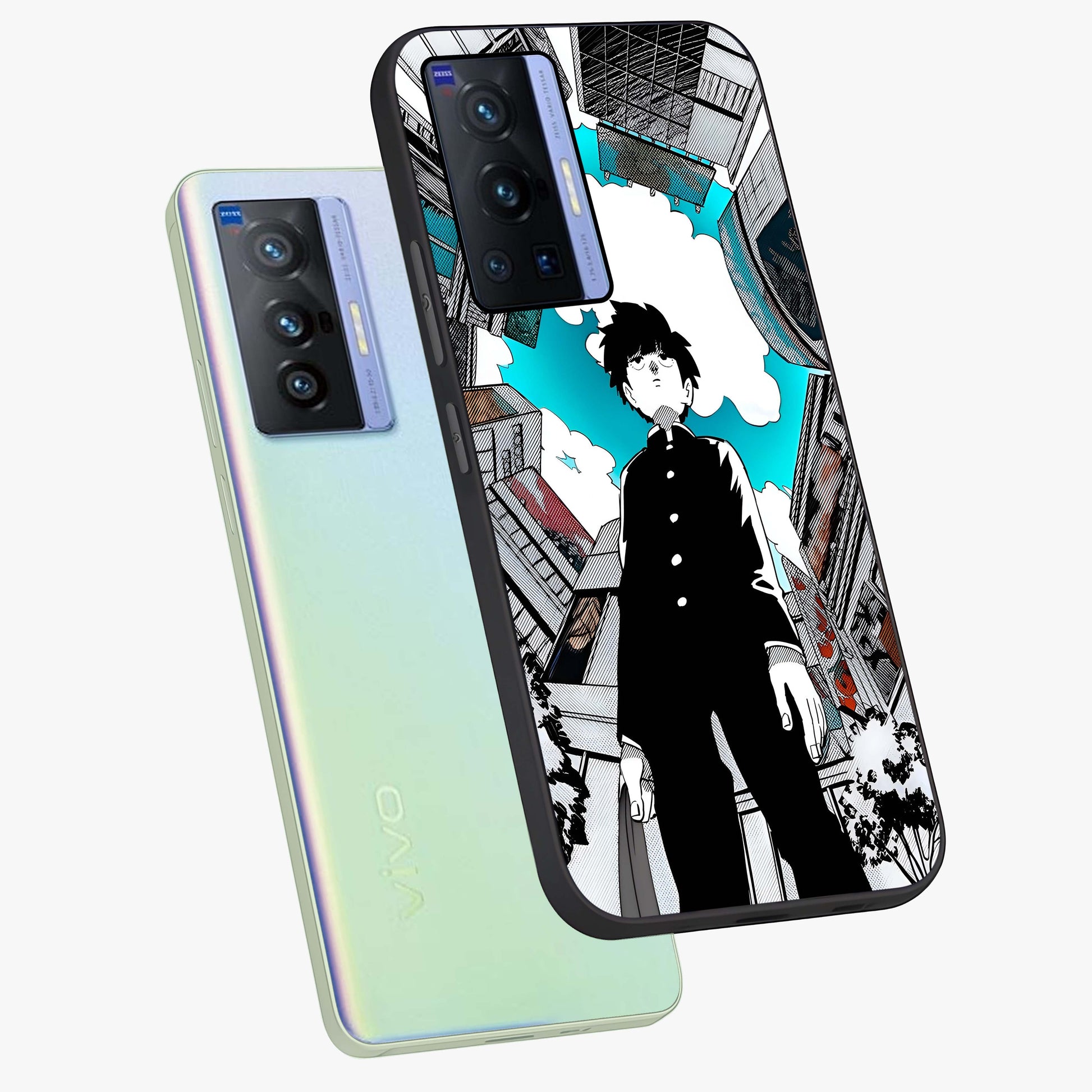 Silent Psychic Awakening Glass Case displayed in angled mockup highlighting spiritual awakening design with cosmic aesthetic.