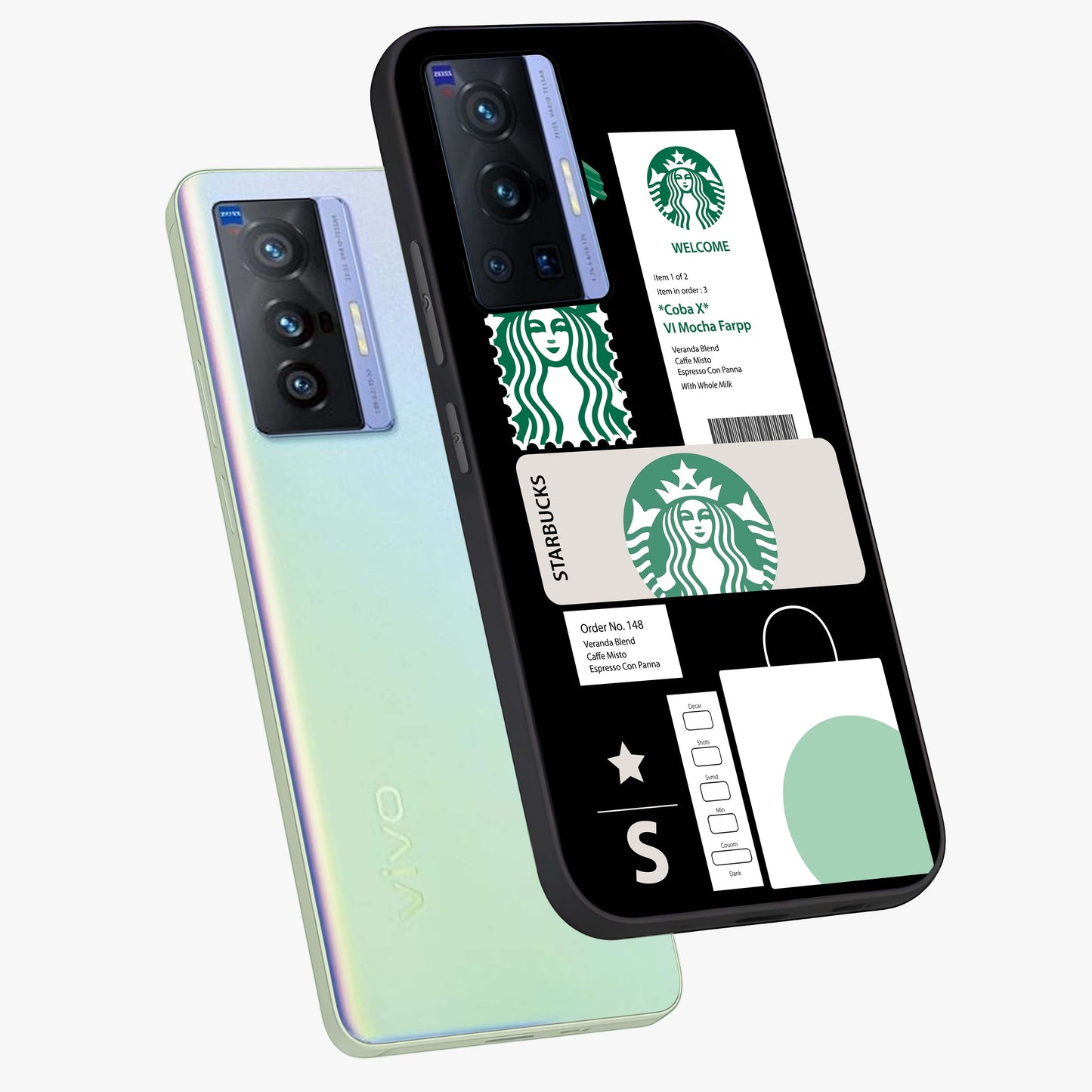 Starbucks Mocha Glass Case displayed in angled mockup highlighting stylish mocha themed design with cozy café aesthetic.