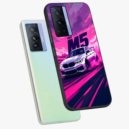Velocity Drift Pulse Glass Case displayed in angled mockup highlighting dynamic drift design with sporty automotive aesthetic.