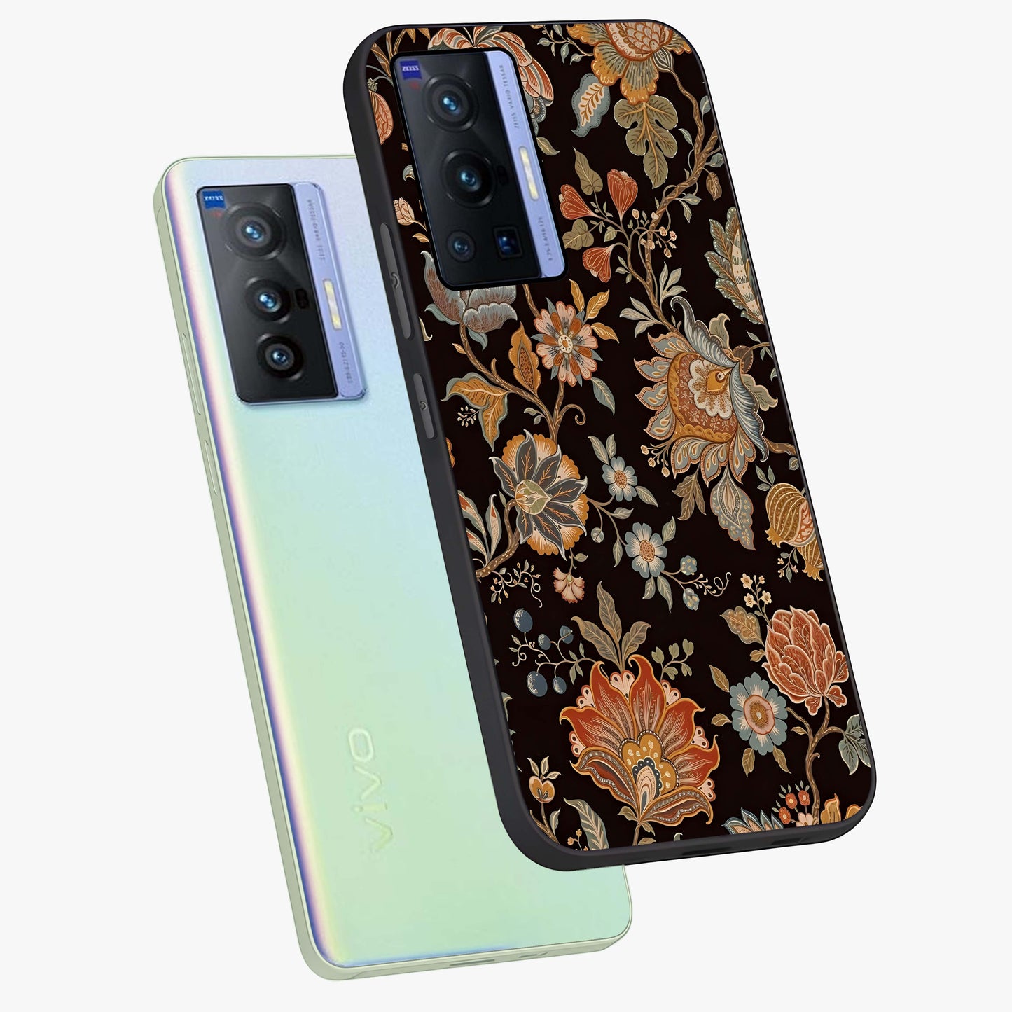 Vintage Floral Dream Glass Case displayed in angled mockup highlighting elegant vintage flower design with soft aesthetic style.