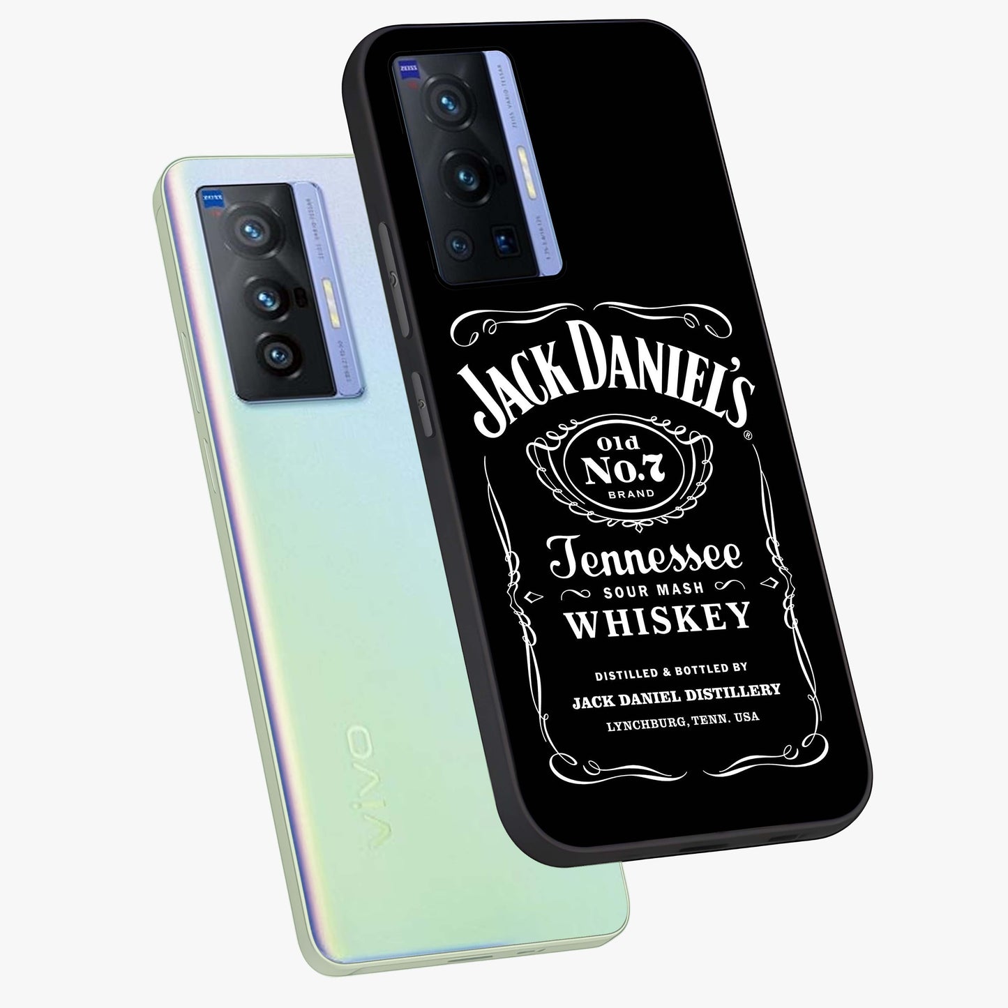 Vintage Whiskey Heritage Glass Case displayed in angled mockup highlighting retro beverage themed design with heritage aesthetic.