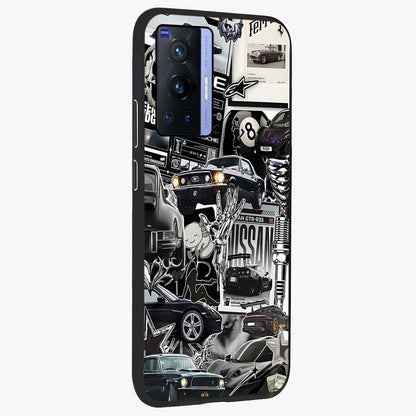 Aesthetic Dark Love Glass Case upright view showcasing dramatic romantic artwork with modern aesthetic style.