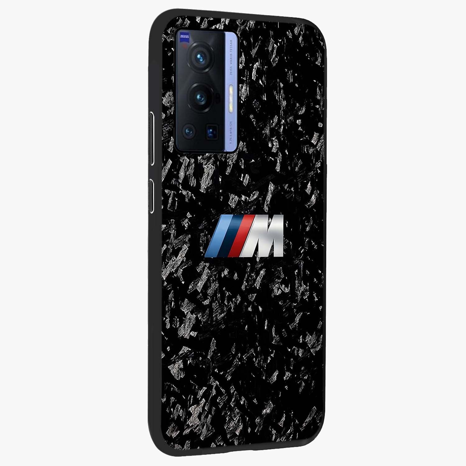Carbon Speed Mark Glass Case upright view showcasing modern carbon speed graphic with bold automotive theme.