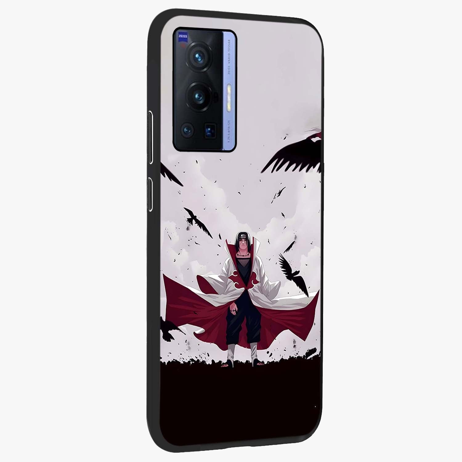 Crimson Crow Ascension Glass Case upright view showcasing dramatic crow artwork with bold gothic theme.