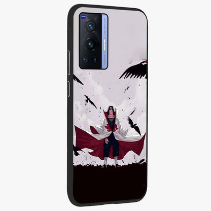 Crimson Crow Ascension Glass Case upright view showcasing dramatic crow artwork with bold gothic theme.