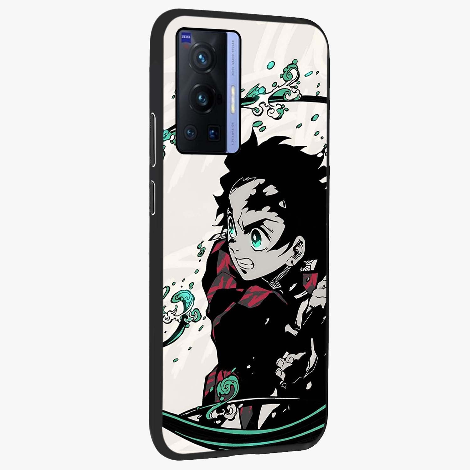 Demon Slayer Glass Case upright view showcasing powerful anime artwork with intense warrior theme.