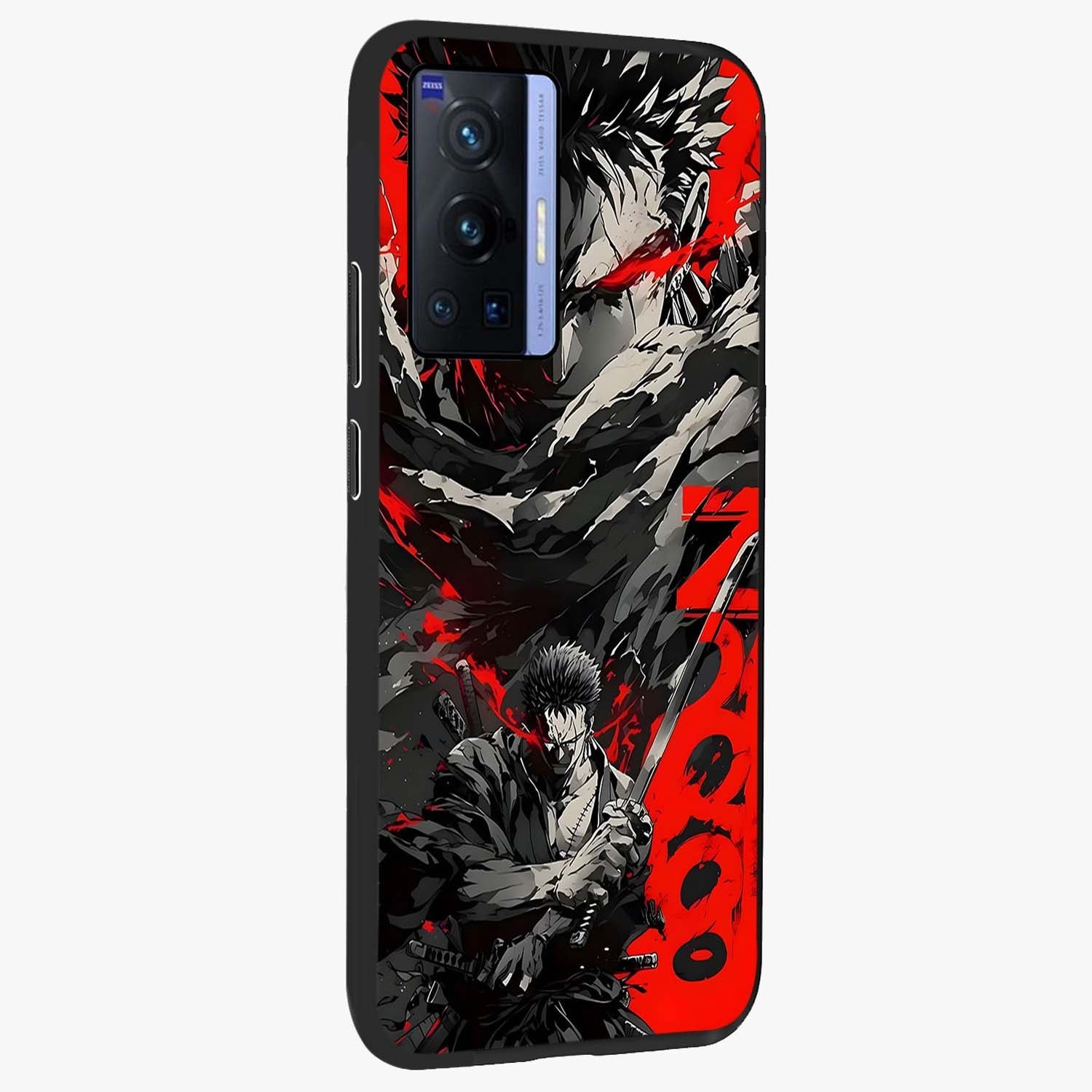 Demon Sword Resolve Glass Case upright view showcasing dramatic warrior artwork with intense battle theme.