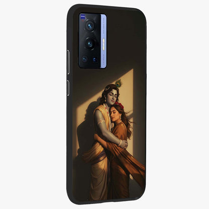 Divine Eternal Love Glass Case upright view showcasing graceful spiritual artwork with eternal love theme.