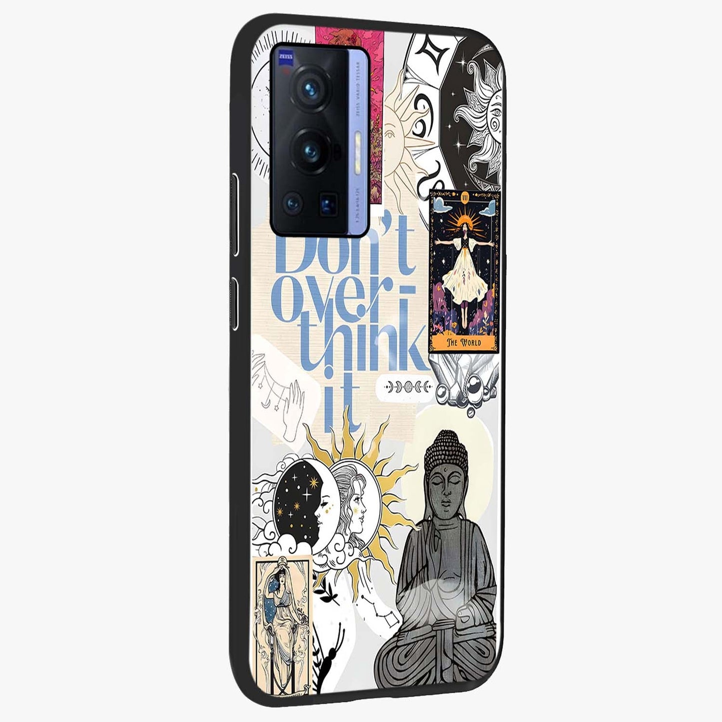 Ethereal Thoughts Glass Case upright view showcasing delicate artistic composition with peaceful dreamy theme.