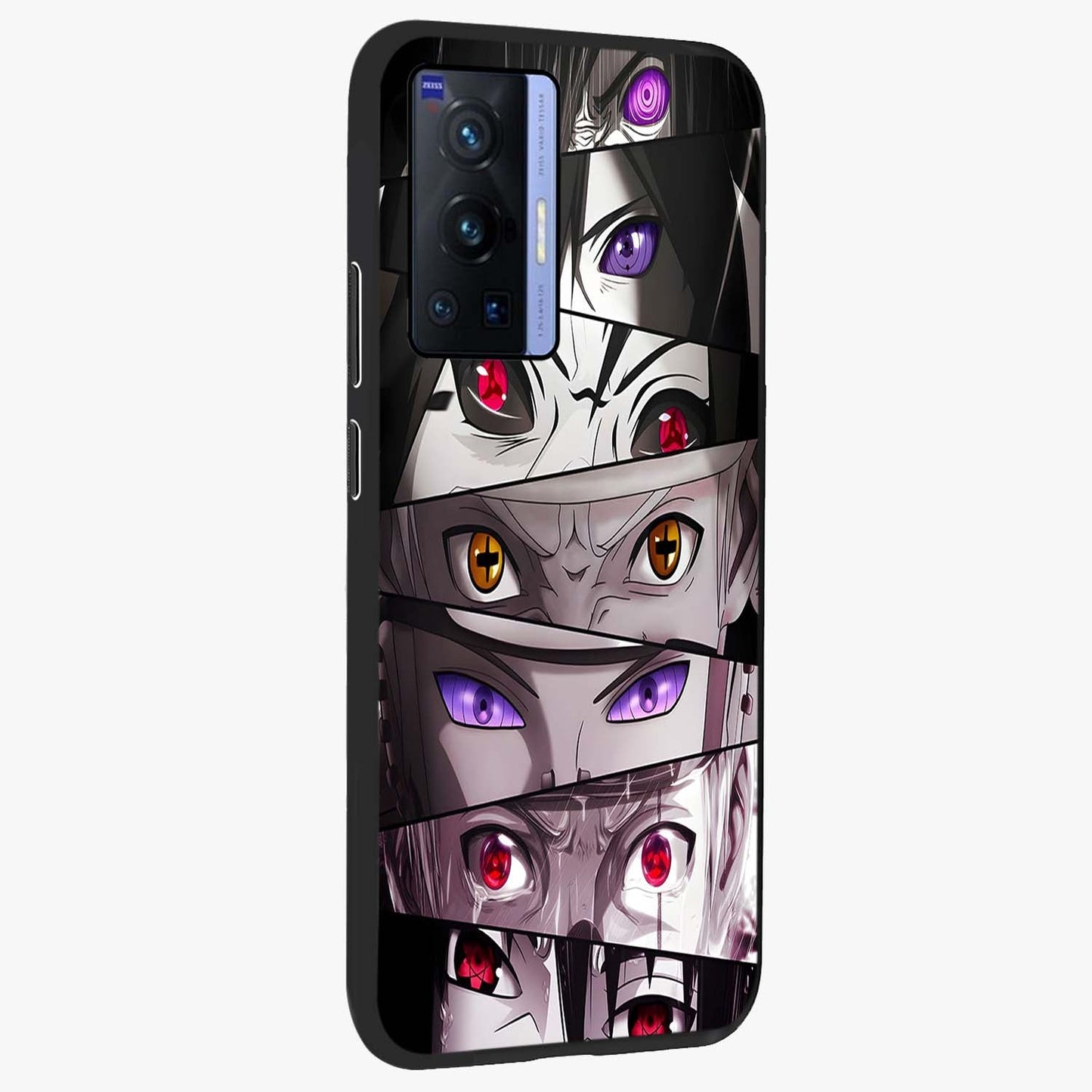 Eyes of Destiny Glass Case upright view showcasing symbolic eye artwork with dramatic artistic theme.