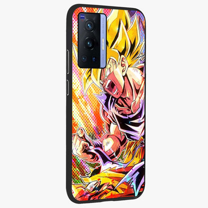 Firing Goku Glass Case upright view showcasing energetic anime artwork with bold warrior theme.