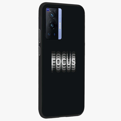 Focus Mode On Glass Case upright view showcasing strong typography statement with sleek motivational theme.