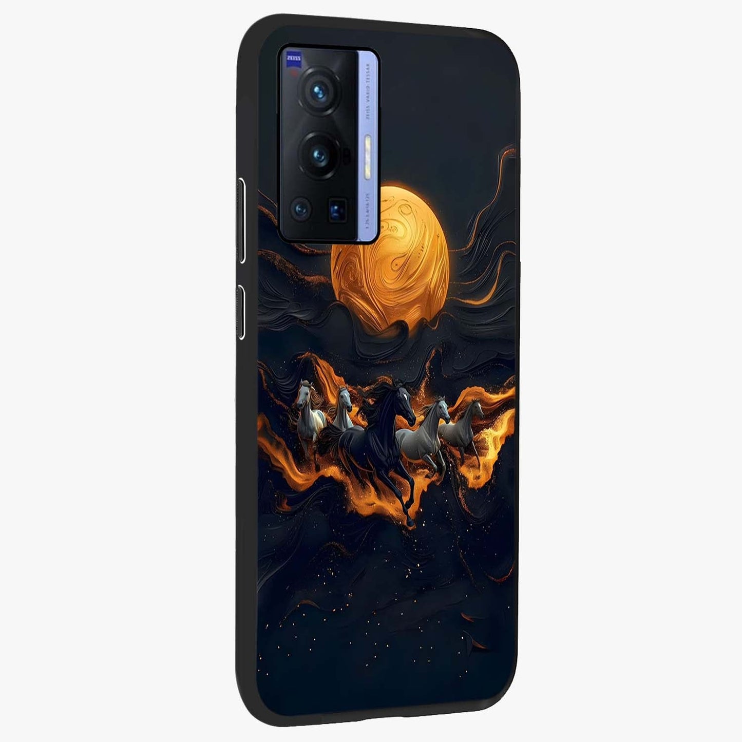Golden Royal Heritage Glass Case upright view showcasing elegant royal artwork with classic heritage theme.