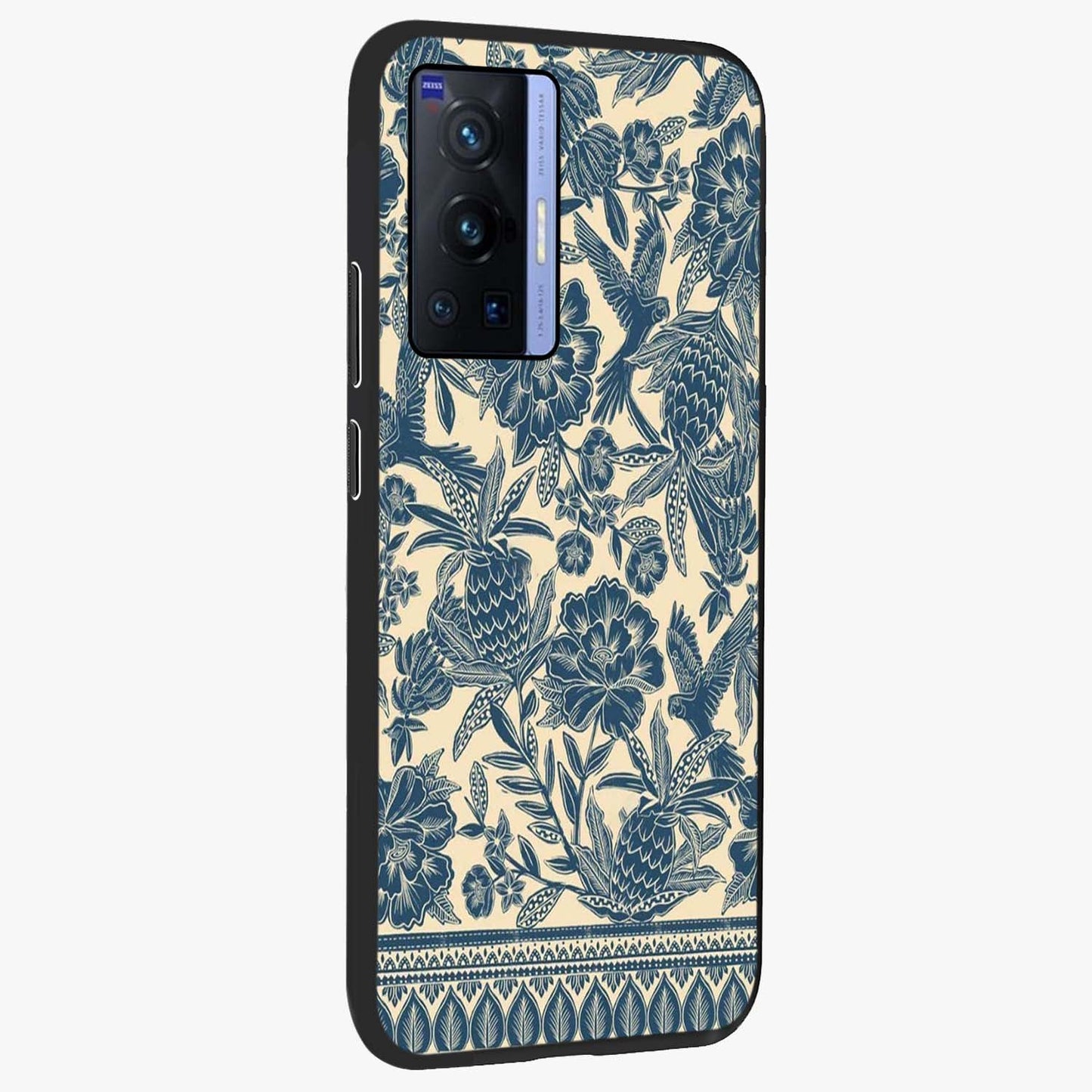 Heirloom Wild Bloom Glass Case upright view showcasing delicate wildflower artwork with timeless floral theme.
