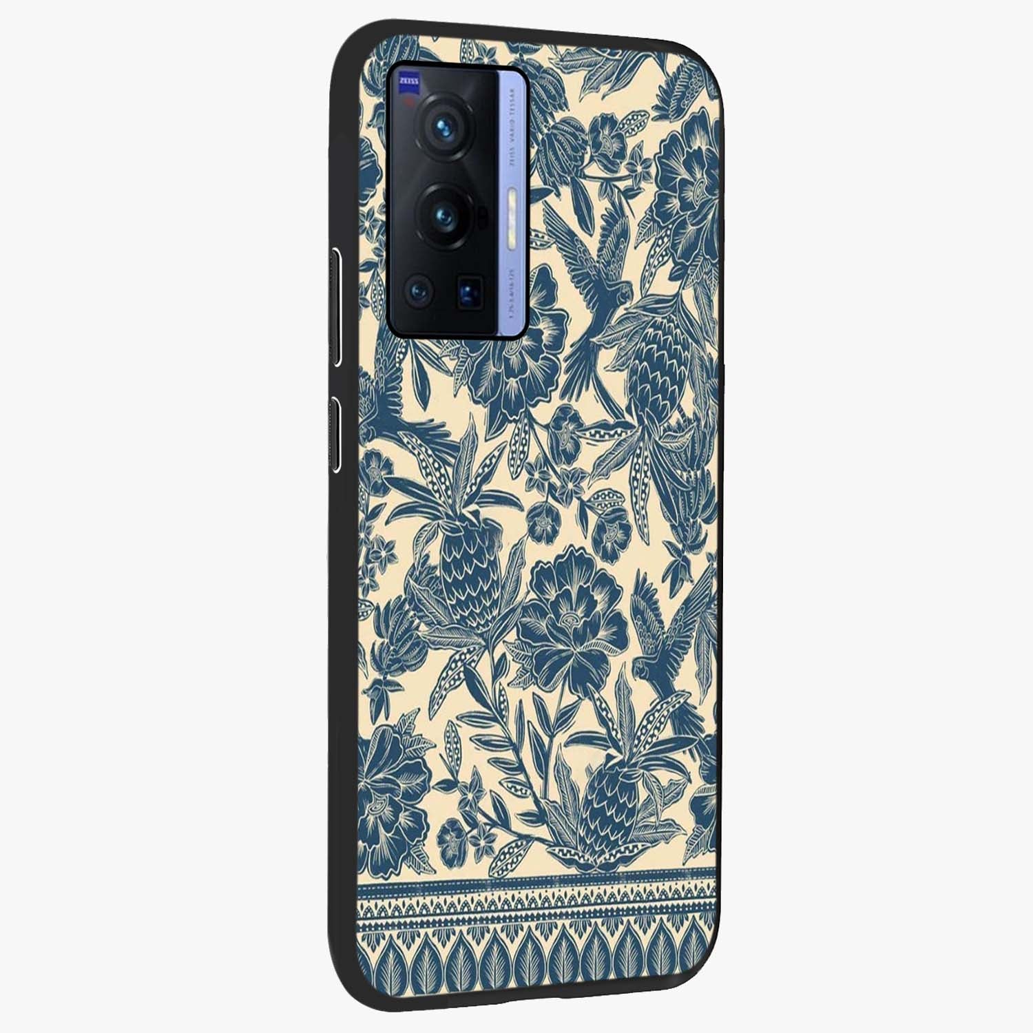 Heirloom Wild Bloom Glass Case upright view showcasing delicate wildflower artwork with timeless floral theme.