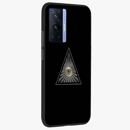 Illuminati Evil Glass Case upright view showcasing striking illuminati artwork with mysterious symbolic theme.