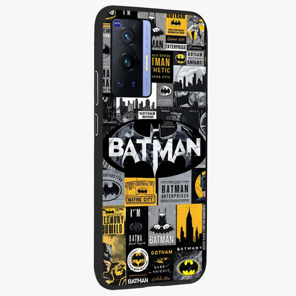 Knight Gotham Rise Glass Case upright view showcasing bold vigilante themed artwork with gothic city vibe.