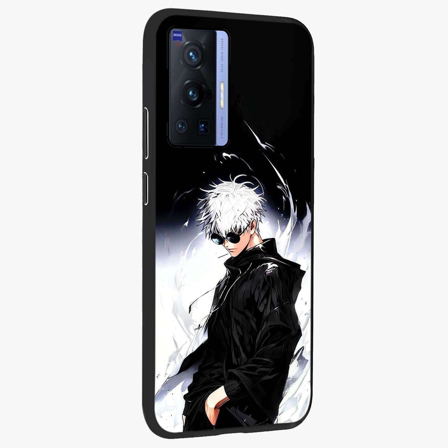 Limitless Shadow King Glass Case upright view showcasing bold shadow warrior artwork with epic fantasy theme.