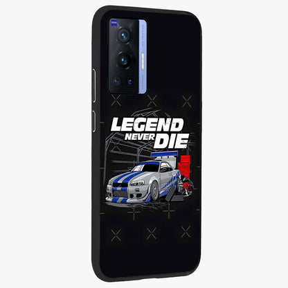 Midnight Racing Legacy Glass Case upright view showcasing powerful racing artwork with modern sports theme.