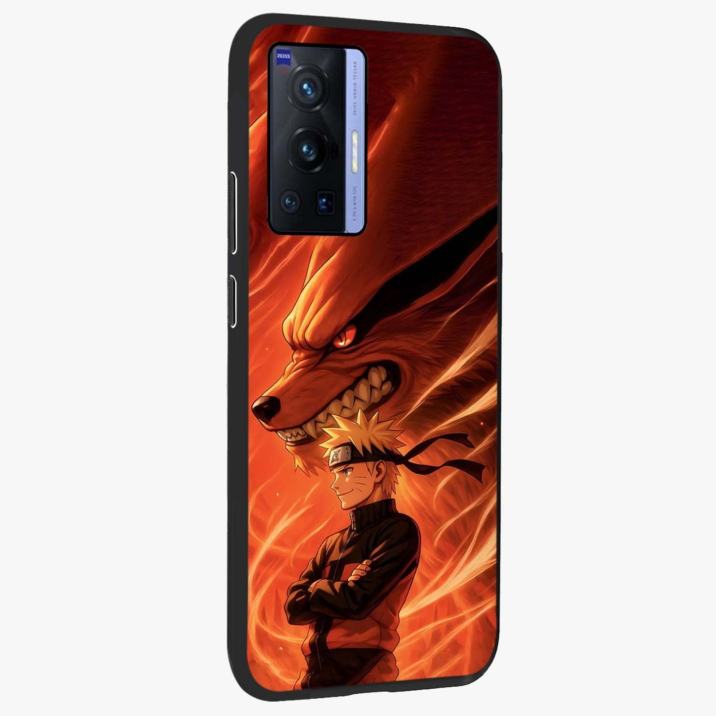 Nine Tails Legacy Glass Case upright view showcasing dramatic nine-tails artwork with intense anime themed design.