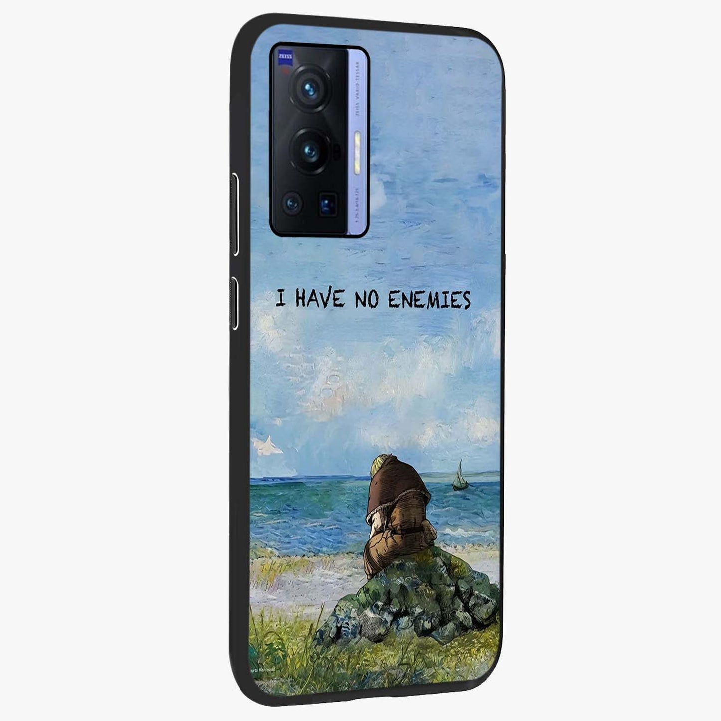 Peace Beyond War Glass Case upright view showcasing powerful peace symbol artwork with inspirational theme.