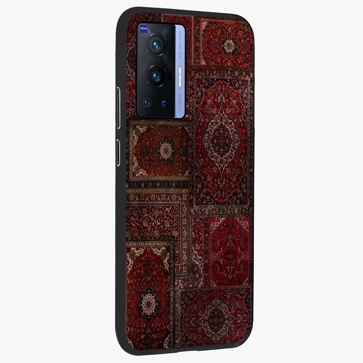 Persian Velvet Tale Glass Case upright view showcasing elegant Persian artwork with classic heritage theme.