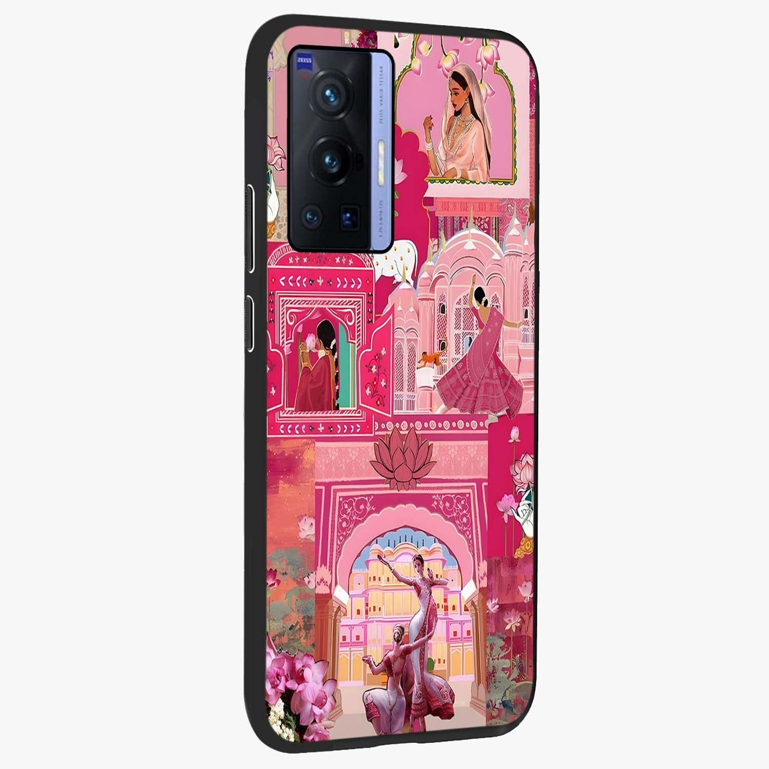 Pink Palace Muse Glass Case upright view showcasing artistic palace artwork with graceful royal theme.
