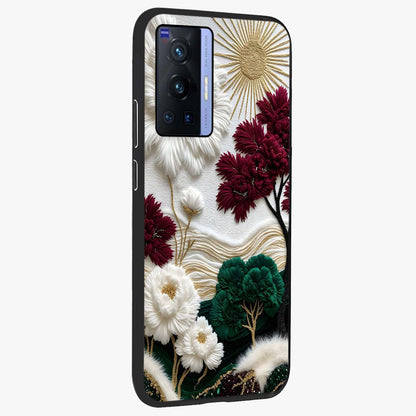 Radiant Bloom Elegance Glass Case upright view showcasing decorative flower artwork with refined botanical theme.
