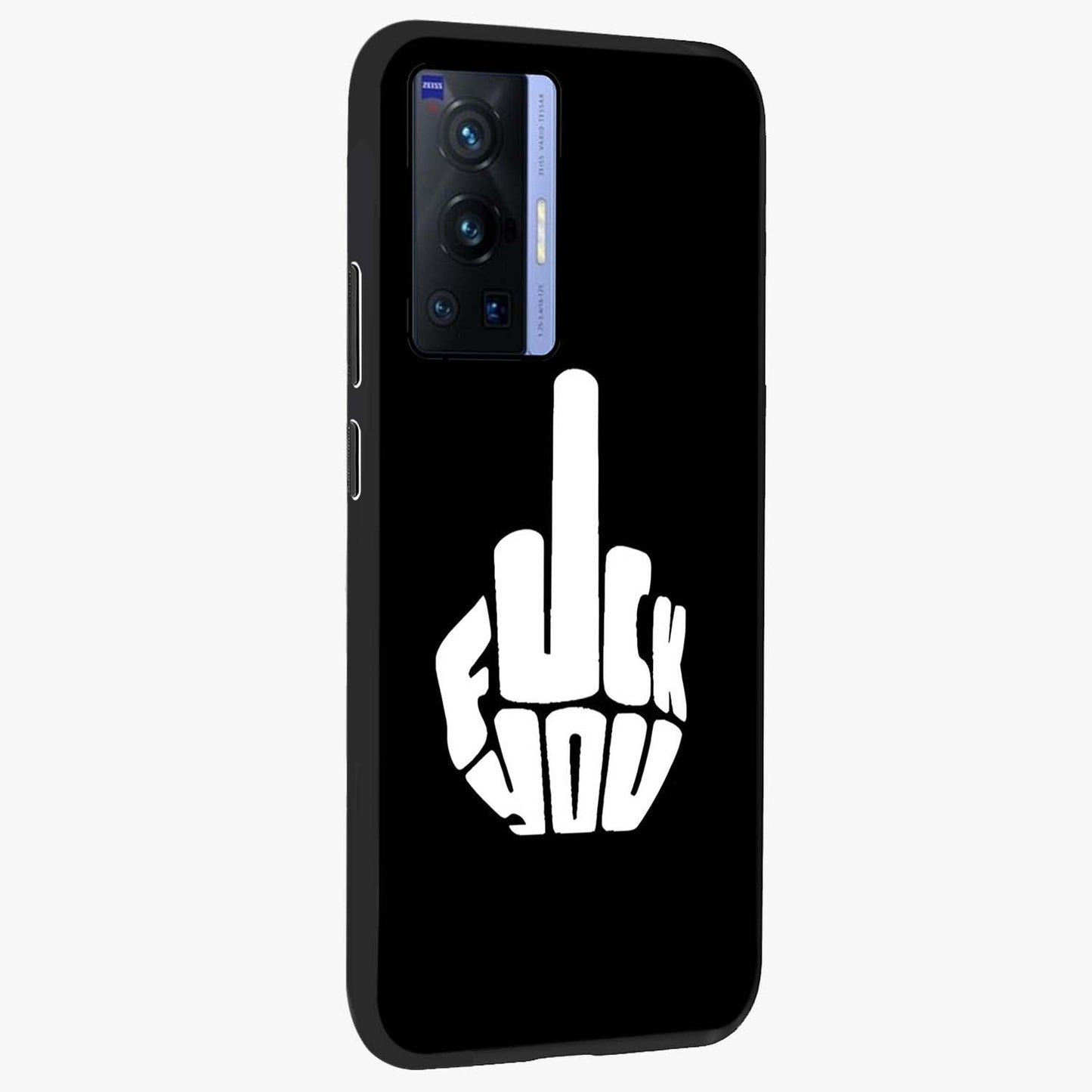 Rebel Mode On Glass Case upright view showcasing striking statement artwork with bold rebellious theme.
