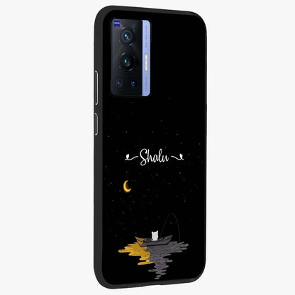 Silent Night Row Glass Case upright view showcasing tranquil night artwork with serene landscape theme.