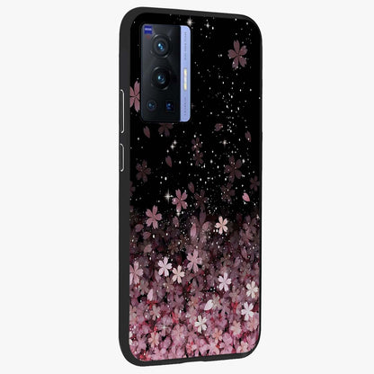 Small Starry Flowers Glass Case upright view showcasing charming floral artwork with dreamy starry theme.