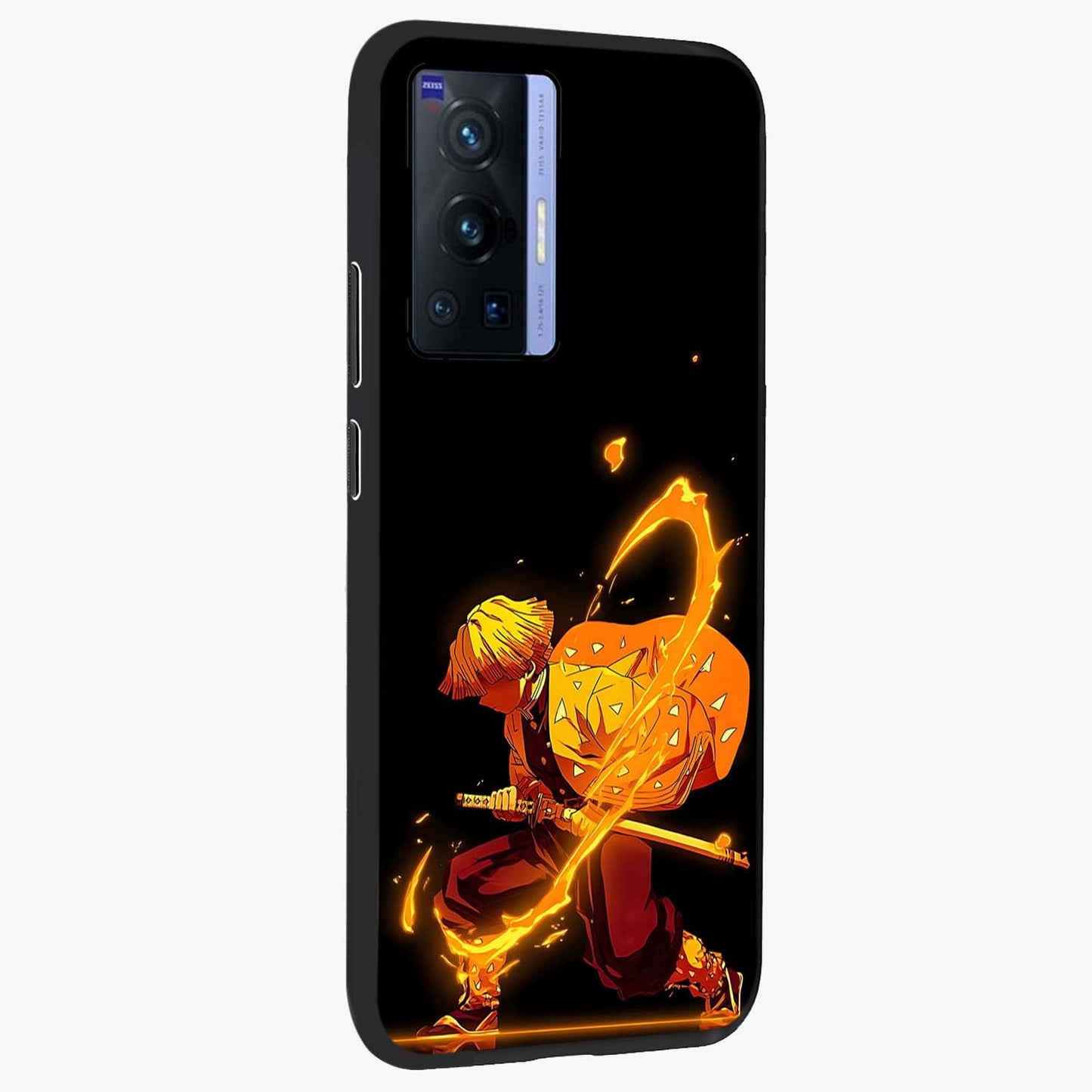 Thunder Flame Execution Glass Case upright view showcasing explosive flame artwork with dynamic action theme.