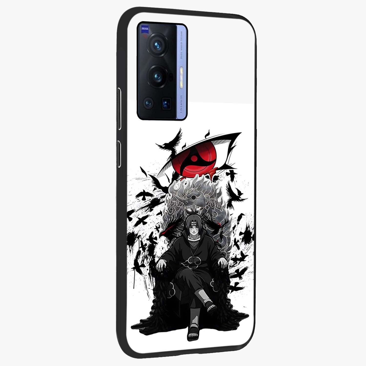 Uchiha Shadow Throne Glass Case upright view showcasing magical underwater galaxy artwork with vibrant cosmic theme.
