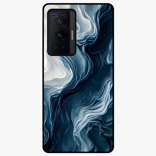Ethereal Paper Marble Glass Case showing flat back view with soft marble paper texture artwork and glossy glass finish.