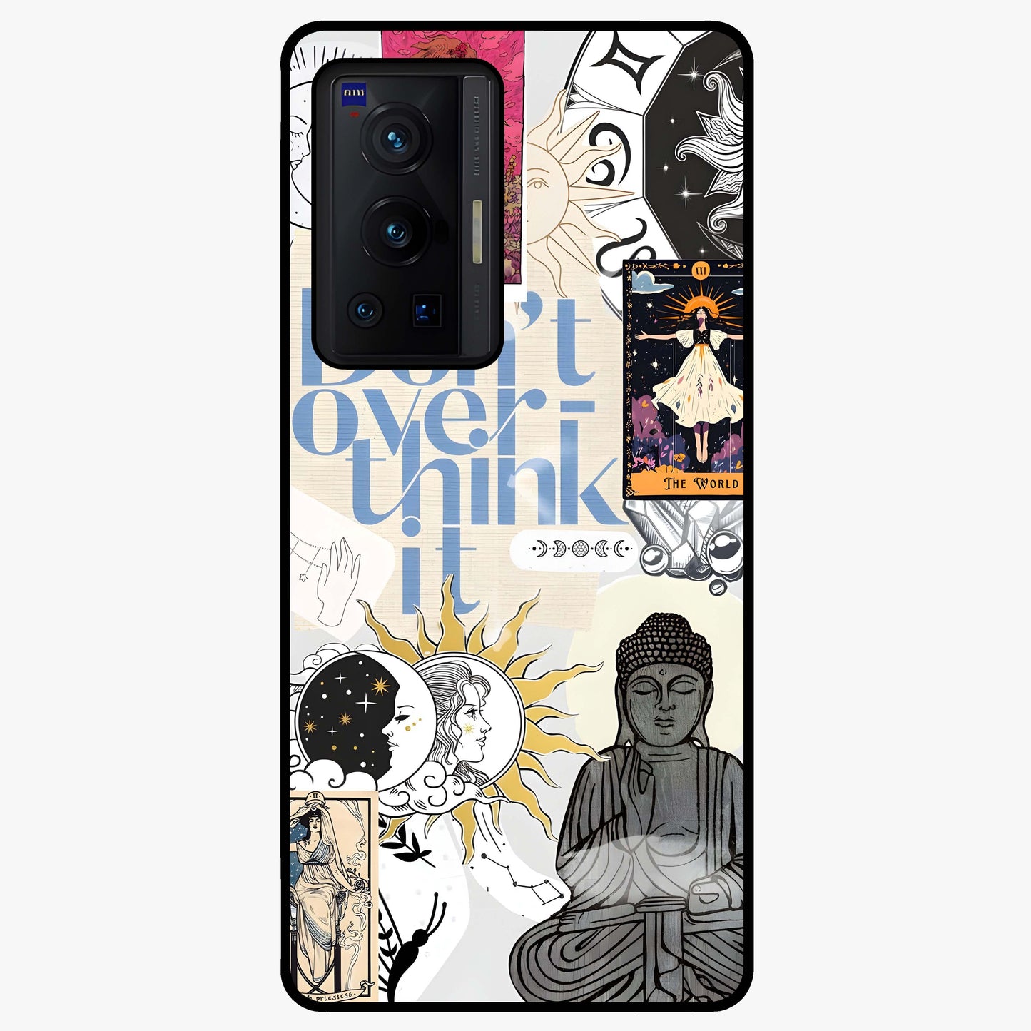 Ethereal Thoughts Glass Case showing flat back view with dreamy artistic artwork and glossy glass finish.