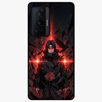 Focused Blade Discipline Glass Case showing flat back view with warrior sword themed artwork and glossy glass finish.