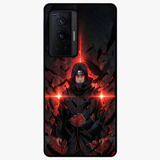 Focused Blade Discipline Glass Case showing flat back view with warrior sword themed artwork and glossy glass finish.