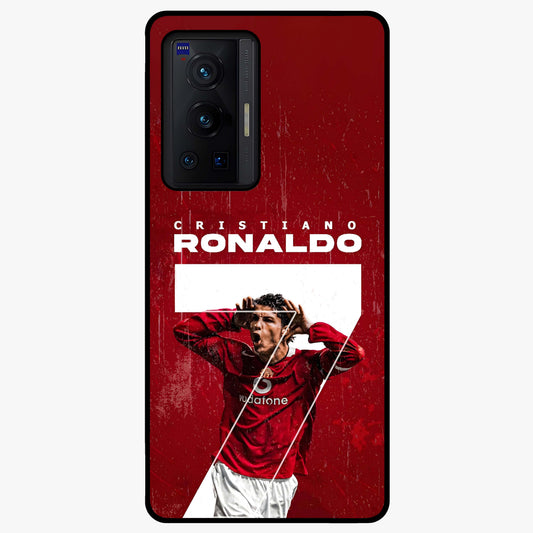 Goal Celebration Legacy Glass Case showing flat back view with football celebration inspired artwork and glossy glass finish.