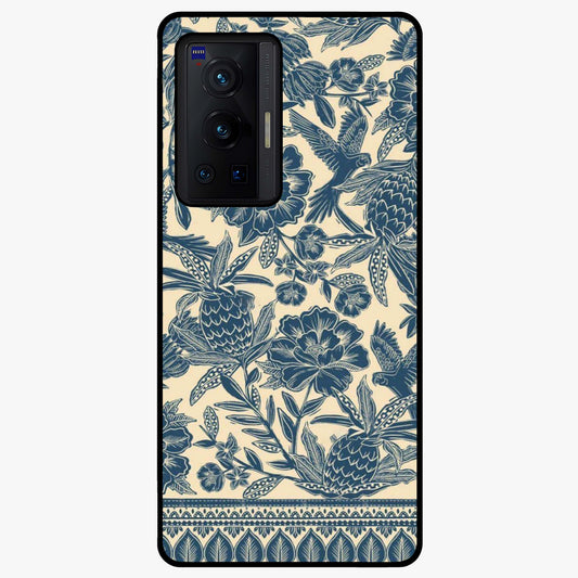 Heirloom Wild Bloom Glass Case showing flat back view with vintage inspired wild flower artwork and glossy glass finish.