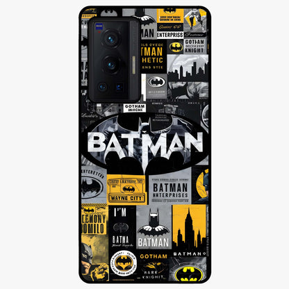 Knight Gotham Rise Glass Case showing flat back view with dark hero inspired artwork and glossy glass finish.
