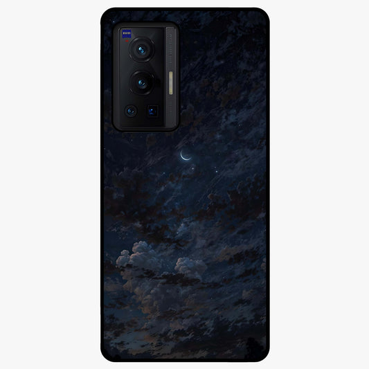 Lunar Veil Silence Glass Case showing flat back view with mystical moon veil artwork and glossy glass finish.