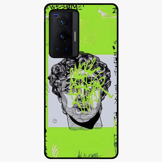 Neo Graffiti Rebellion Glass Case showing flat back view with vibrant graffiti artwork and glossy glass finish.