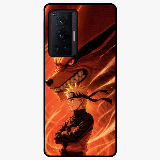 Nine Tails Legacy Glass Case showing flat back view with powerful nine-tailed fox inspired artwork and glossy glass finish.